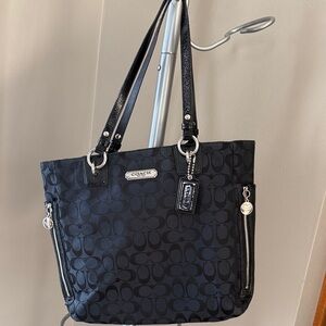 Coach Black Monogram Tote